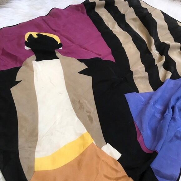 🍸HONEY Vintage Feminist Japanese 100% Silk Girl Boss Scarf - Picture 2 of 7